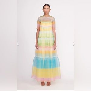 STAUD Hyacinth Dress Coastal Ombré Size L